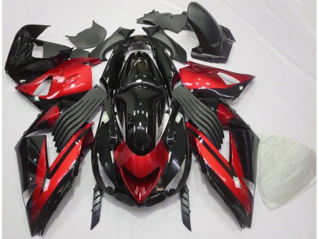 2006-2011 Gloss Red and Black Plain Kawasaki ZX14R Motorcycle Fairings 2006-2011 Gloss Red and Black Plain Kawasaki ZX14R Motorcycle Fairings
