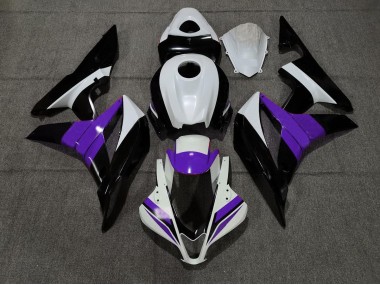 2007-2008 Black White and Purple Honda CBR600RR Motorcycle Fairings