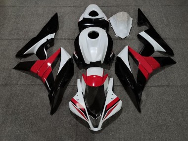 2007-2008 Black White and Red Honda CBR600RR Motorcycle Fairings