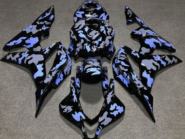 2007-2008 Blue and Gray Camouflage Honda CBR600RR Motorcycle Fairings