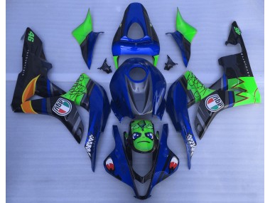 2007-2008 Blue and Green Shark Honda CBR600RR Motorcycle Fairings