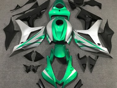 2007-2008 Bright Green and Silver OEM Style Honda CBR600RR Motorcycle Fairings