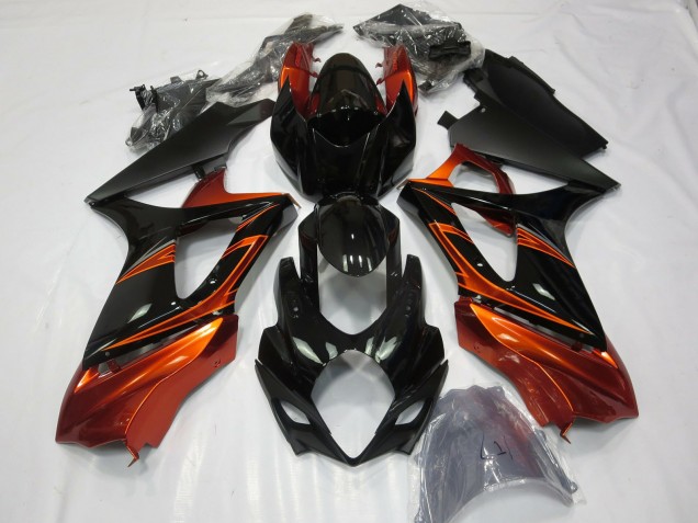 2007-2008 Burnt Orange and Black Suzuki GSXR 1000 Motorcycle Fairings 2007-2008 Burnt Orange and Black Suzuki GSXR 1000 Motorcycle Fairings
