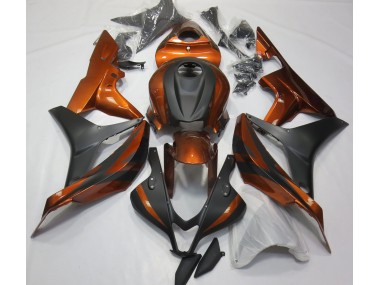 2007-2008 Burnt Orange and Matte Black Honda CBR600RR Motorcycle Fairings