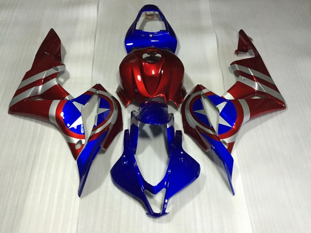 2007-2008 Captain America Honda CBR600RR Motorcycle Fairings 2007-2008 Captain America Honda CBR600RR Motorcycle Fairings