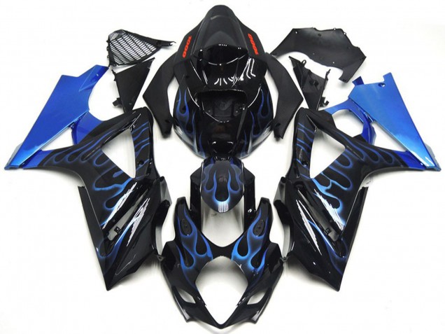 2007-2008 Custom Blue and Black Flame Suzuki GSXR 1000 Motorcycle Fairings 2007-2008 Custom Blue and Black Flame Suzuki GSXR 1000 Motorcycle Fairings