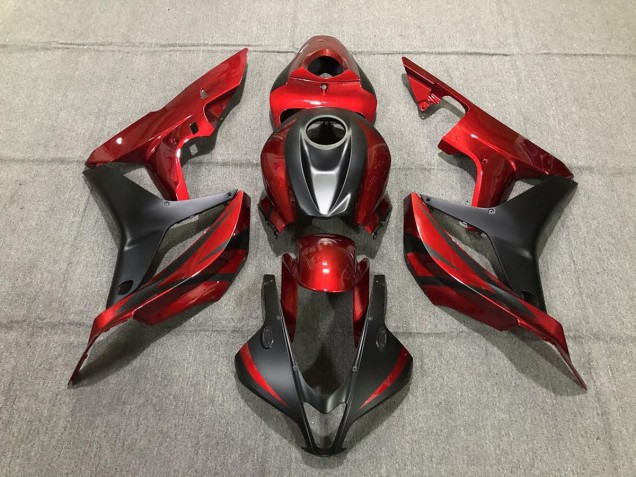 2007-2008 Deep Red and Matte Black Honda CBR600RR Motorcycle Fairings 2007-2008 Deep Red and Matte Black Honda CBR600RR Motorcycle Fairings