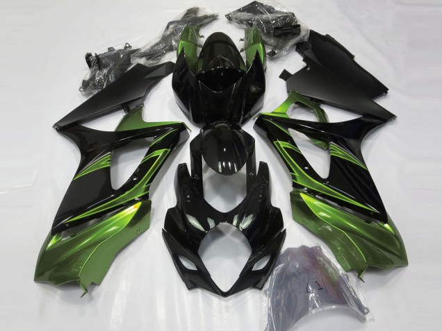 2007-2008 Electric Green and Gloss Black Suzuki GSXR 1000 Motorcycle Fairings 2007-2008 Electric Green and Gloss Black Suzuki GSXR 1000 Motorcycle Fairings
