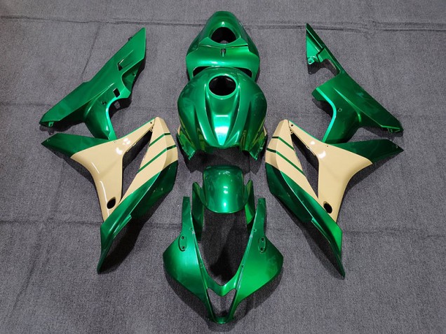 2007-2008 Emerald Green and Tan Honda CBR600RR Motorcycle Fairings 2007-2008 Emerald Green and Tan Honda CBR600RR Motorcycle Fairings