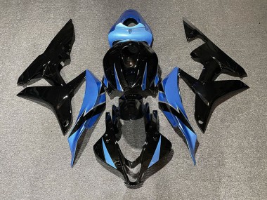 2007-2008 Gloss Black & Light Blue Honda CBR600RR Motorcycle Fairings