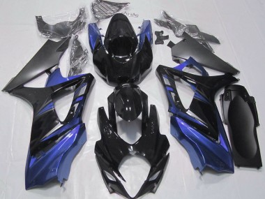 2007-2008 Gloss Black and Blue Suzuki GSXR 1000 Motorcycle Fairings