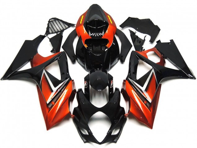 2007-2008 Gloss Black and Bronze Gold logo Suzuki GSXR 1000 Motorcycle Fairings 2007-2008 Gloss Black and Bronze Gold logo Suzuki GSXR 1000 Motorcycle Fairings