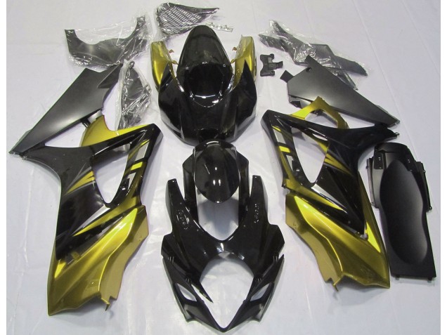 2007-2008 Gloss Black and Yellow Suzuki GSXR 1000 Motorcycle Fairings 2007-2008 Gloss Black and Yellow Suzuki GSXR 1000 Motorcycle Fairings