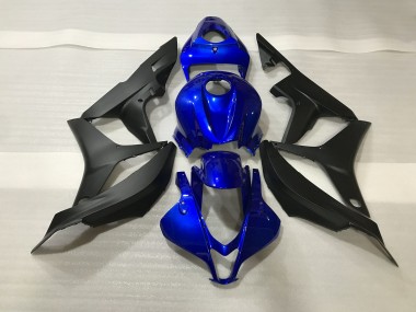 2007-2008 Gloss Blue and Matte Black Honda CBR600RR Motorcycle Fairings