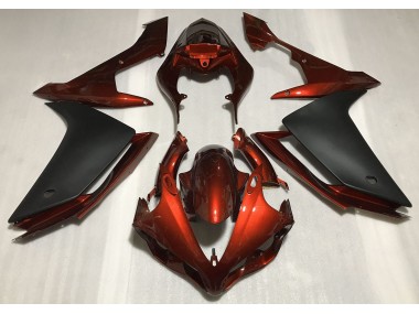 2007-2008 Gloss Dark Orange & Black Yamaha R1 Motorcycle Fairings