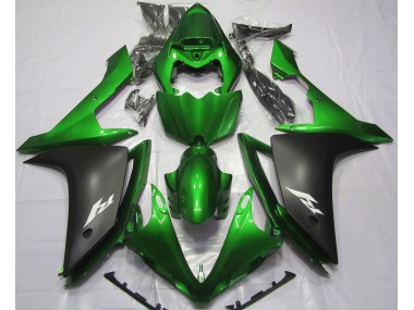2007-2008 Gloss Green and Black Yamaha R1 Motorcycle Fairings