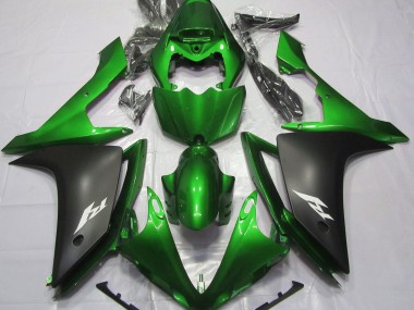 2007-2008 Gloss Green and Black Yamaha R1 Motorcycle Fairings