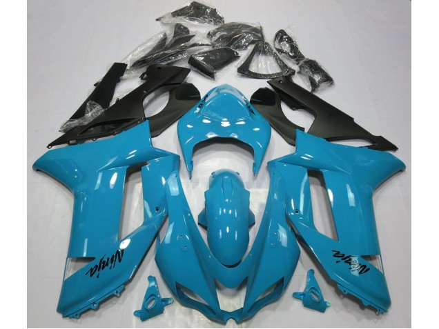 2007-2008 Gloss Light Blue Kawasaki ZX6R Motorcycle Fairings 2007-2008 Gloss Light Blue Kawasaki ZX6R Motorcycle Fairings