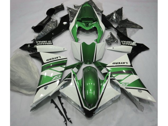 2007-2008 Gloss White and Green Yamaha R1 Motorcycle Fairings 2007-2008 Gloss White and Green Yamaha R1 Motorcycle Fairings