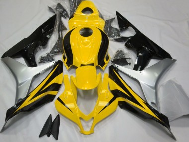 2007-2008 Gloss Yellow Silver and Black Honda CBR600RR Motorcycle Fairings