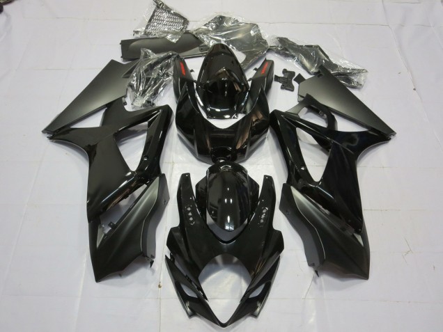 2007-2008 Gloss and Matte Black Suzuki GSXR 1000 Motorcycle Fairings 2007-2008 Gloss and Matte Black Suzuki GSXR 1000 Motorcycle Fairings
