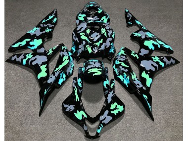 2007-2008 Green and Gray Camouflage Honda CBR600RR Motorcycle Fairings