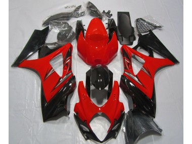 2007-2008 Lava Red and Black Suzuki GSXR 1000 Motorcycle Fairings