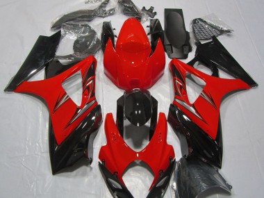 2007-2008 Lava Red and Black Suzuki GSXR 1000 Motorcycle Fairings