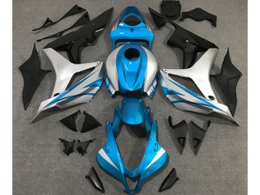 2007-2008 Light Blue and Silver OEM Style Honda CBR600RR Motorcycle Fairings
