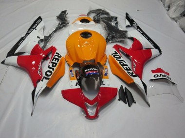 2007-2008 Light Orange and White Repsol Honda CBR600RR Motorcycle Fairings