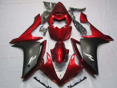 2007-2008 Maroon and Matte Yamaha R1 Motorcycle Fairings