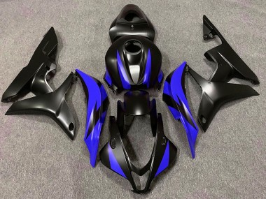 2007-2008 Matte Black & Blue Design Honda CBR600RR Motorcycle Fairings