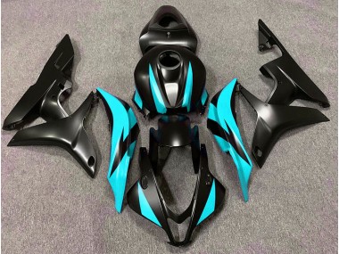 2007-2008 Matte Black & Cyan Design Honda CBR600RR Motorcycle Fairings