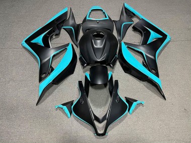 2007-2008 Matte Black & Cyan Honda CBR600RR Motorcycle Fairings