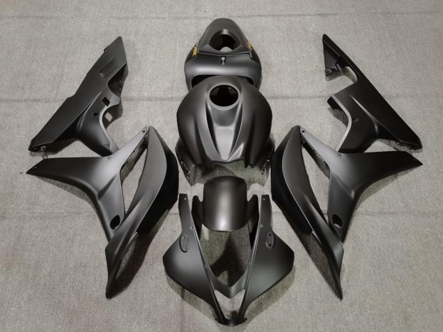 2007-2008 Matte Black Gold Decals Honda CBR600RR Motorcycle Fairings 2007-2008 Matte Black Gold Decals Honda CBR600RR Motorcycle Fairings