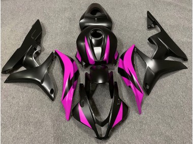2007-2008 Matte Black & Pink Design Honda CBR600RR Motorcycle Fairings
