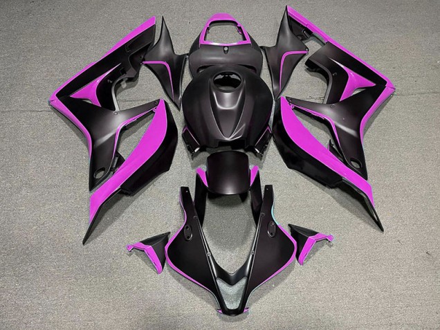 2007-2008 Matte Black & Pink Honda CBR600RR Motorcycle Fairings 2007-2008 Matte Black & Pink Honda CBR600RR Motorcycle Fairings
