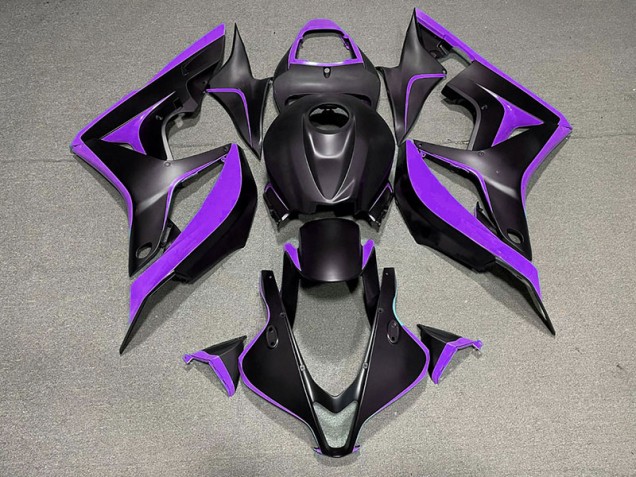 2007-2008 Matte Black & Purple Honda CBR600RR Motorcycle Fairings 2007-2008 Matte Black & Purple Honda CBR600RR Motorcycle Fairings