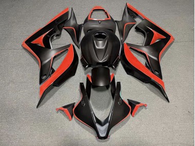 2007-2008 Matte Black & Red Honda CBR600RR Motorcycle Fairings