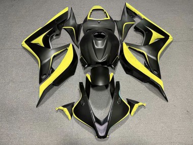 2007-2008 Matte Black & Yellow Honda CBR600RR Motorcycle Fairings