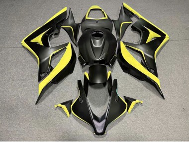 2007-2008 Matte Black & Yellow Honda CBR600RR Motorcycle Fairings