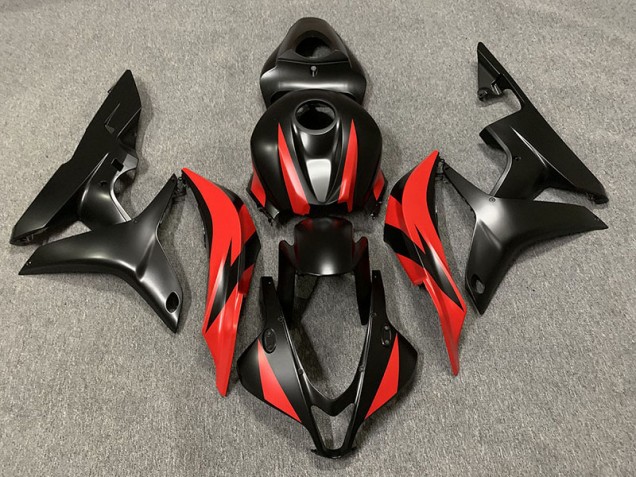 2007-2008 Matte Black and Red Honda CBR600RR Motorcycle Fairings 2007-2008 Matte Black and Red Honda CBR600RR Motorcycle Fairings
