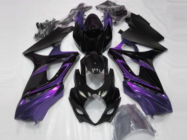 2007-2008 Mood Purple and Gloss Black Suzuki GSXR 1000 Motorcycle Fairings