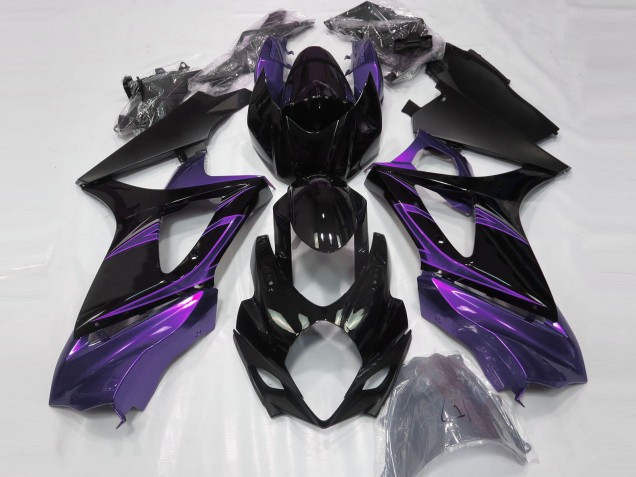 2007-2008 Mood Purple and Gloss Black Suzuki GSXR 1000 Motorcycle Fairings 2007-2008 Mood Purple and Gloss Black Suzuki GSXR 1000 Motorcycle Fairings