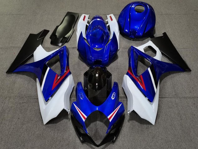 2007-2008 OEM Style Gloss Blue and White Suzuki GSXR 1000 Motorcycle Fairings 2007-2008 OEM Style Gloss Blue and White Suzuki GSXR 1000 Motorcycle Fairings