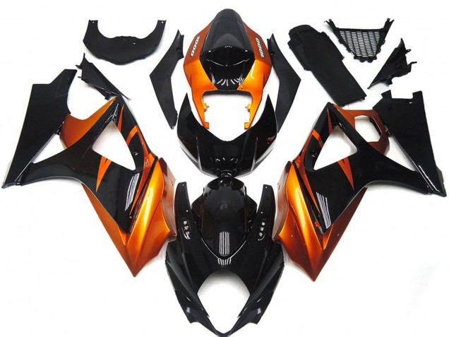 2007-2008 Orange and Gloss Black Style Suzuki GSXR 1000 Motorcycle Fairings 2007-2008 Orange and Gloss Black Style Suzuki GSXR 1000 Motorcycle Fairings