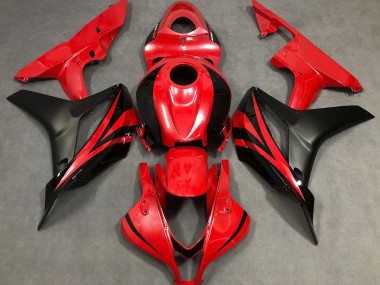 2007-2008 Pearl Red & Black Honda CBR600RR Motorcycle Fairings