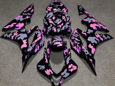 2007-2008 Pink and Gray Camouflage Honda CBR600RR Motorcycle Fairings