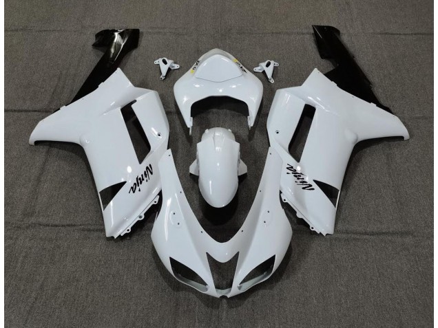 2007-2008 Plain White Gloss Kawasaki ZX6R Motorcycle Fairings