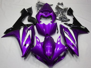 2007-2008 Purple White and Black Yamaha R1 Motorcycle Fairings